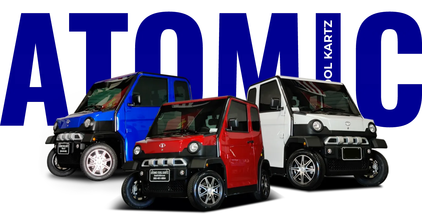 Atomic Cool Kartz - Blue, Red, and White Coupe models